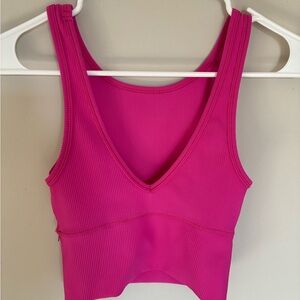 Lululemon Athletica power pivot Pink Ribbed Tank